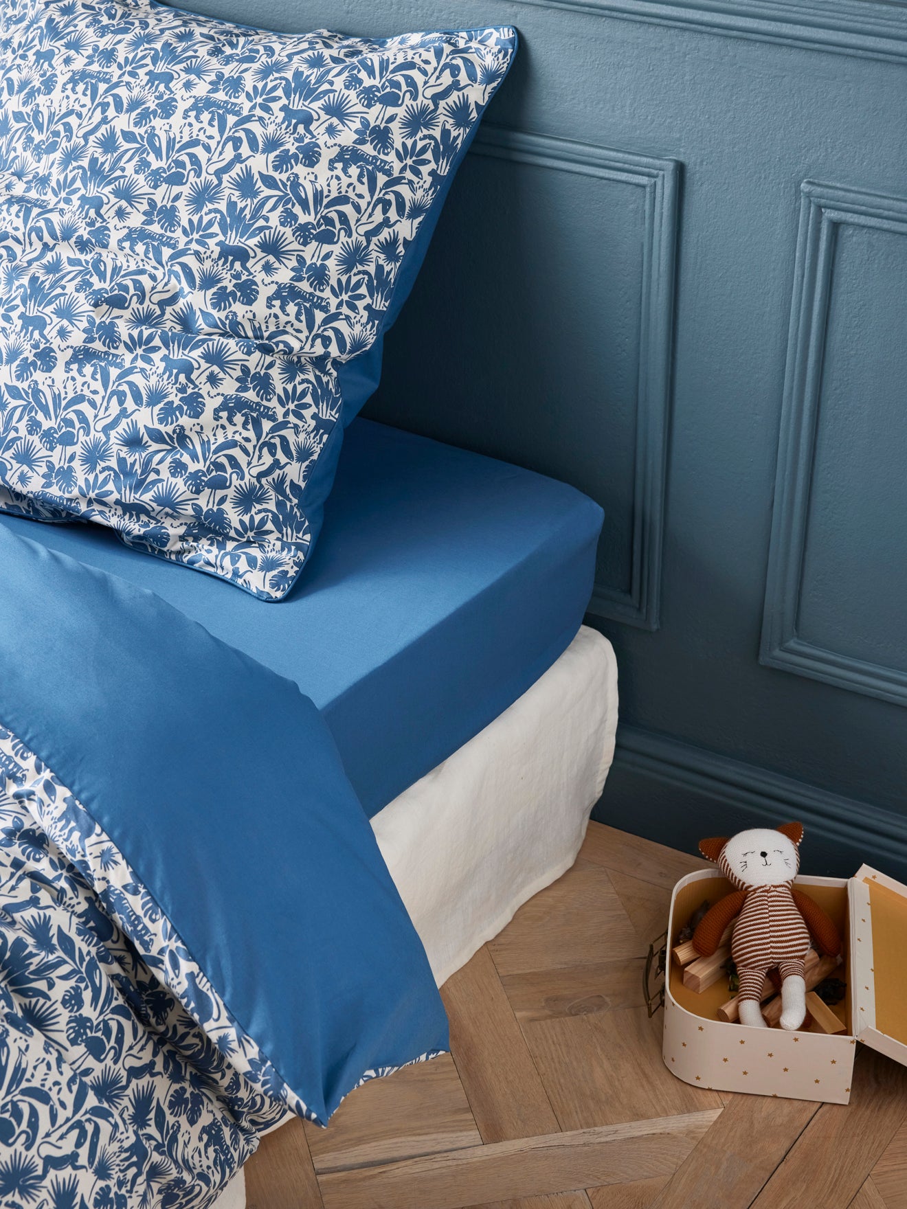 Drap-housse coton uni "Jungle"