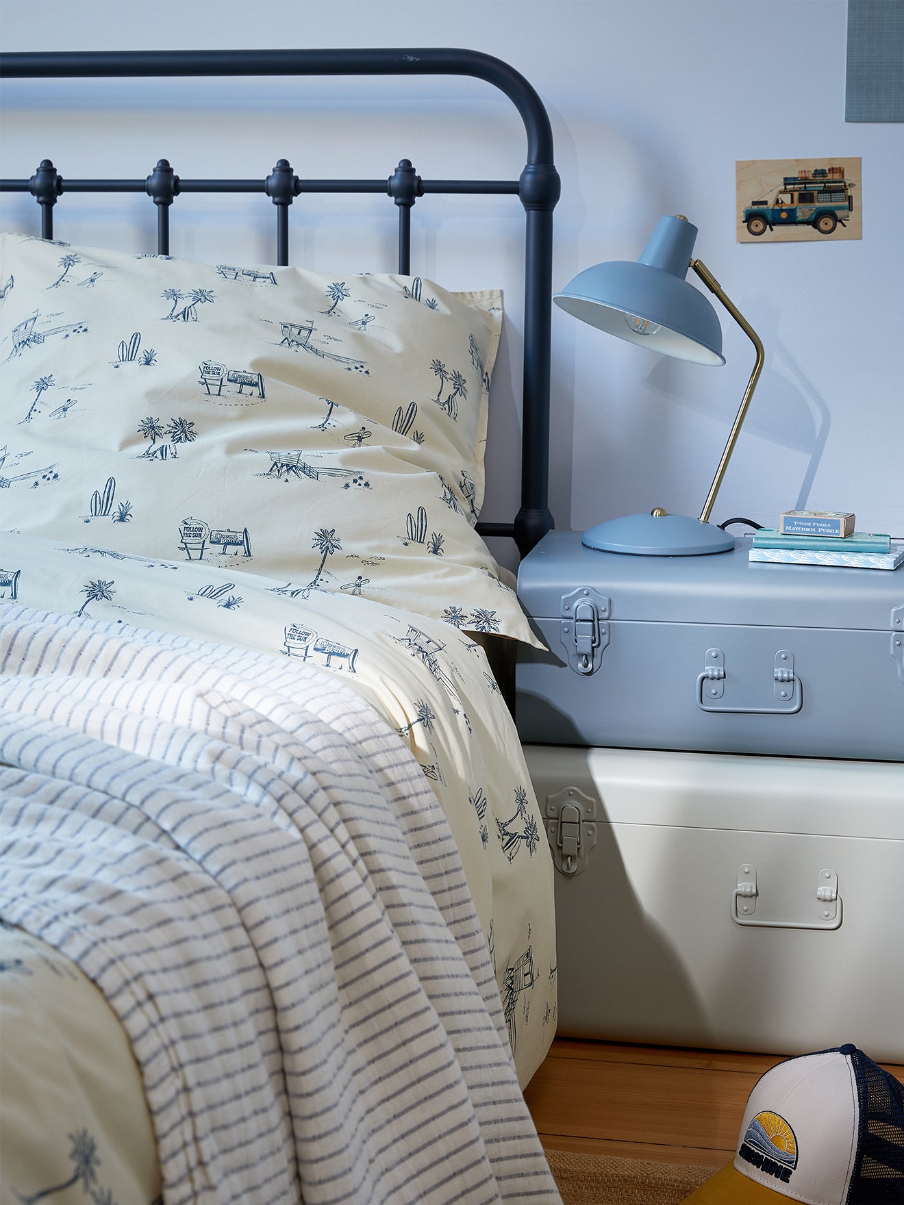 Drap-housse percale de coton "Malibu"