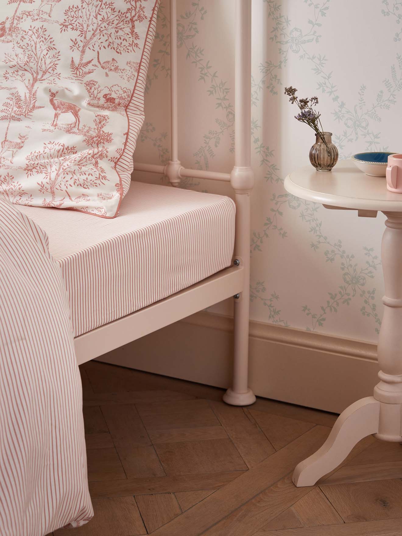 Gestreept hoeslaken "Jouy style"