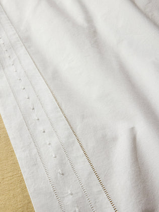Drap plat percale de coton brodée "Aglaé"