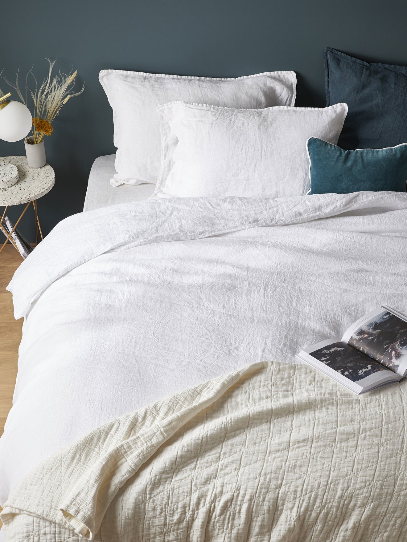 Dekbedovertrek in gewassen linnen "Cocoon"