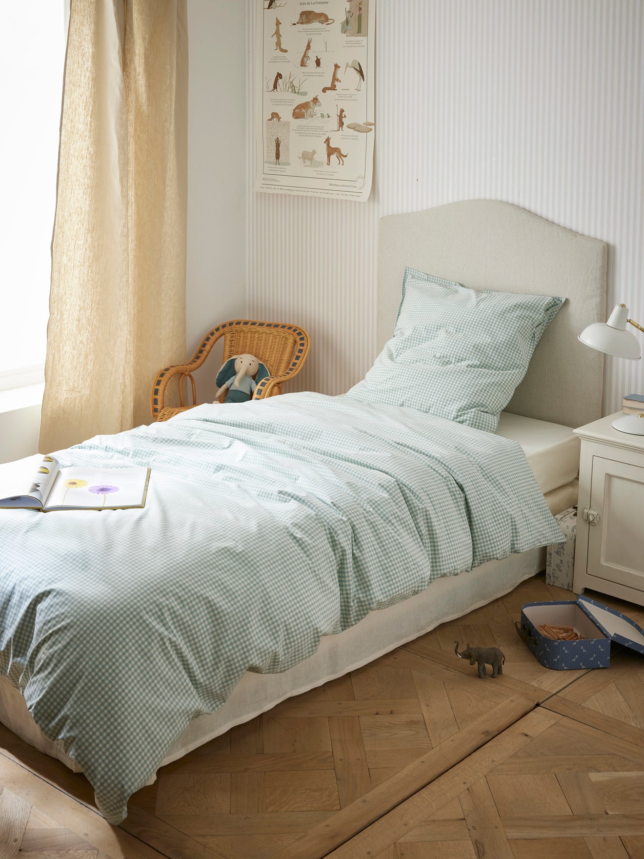 Housse de couette percale de coton "Vichy"