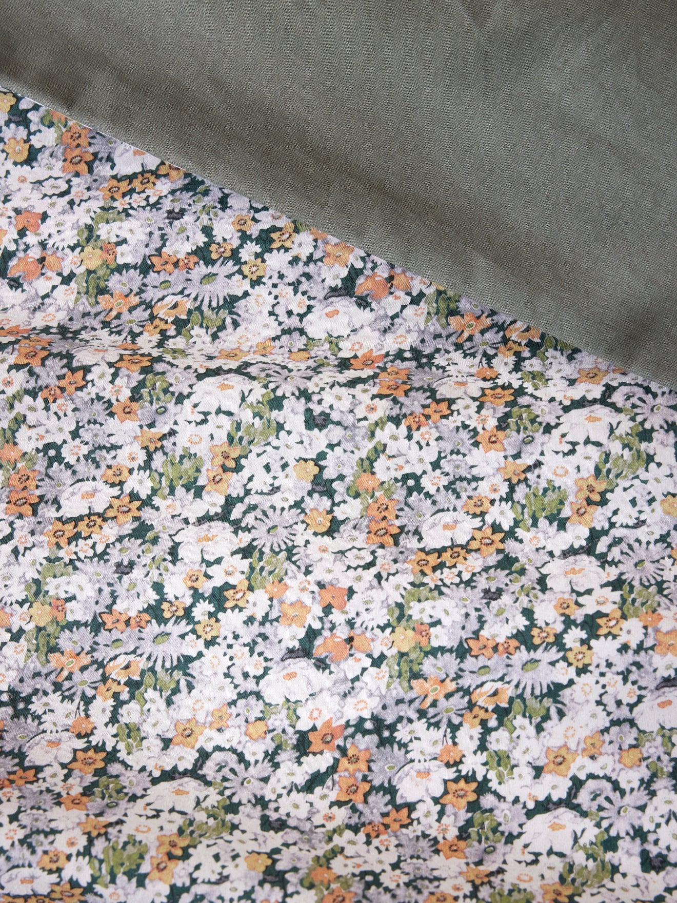 Housse de couette percale de coton et tissu Liberty "Shasta"