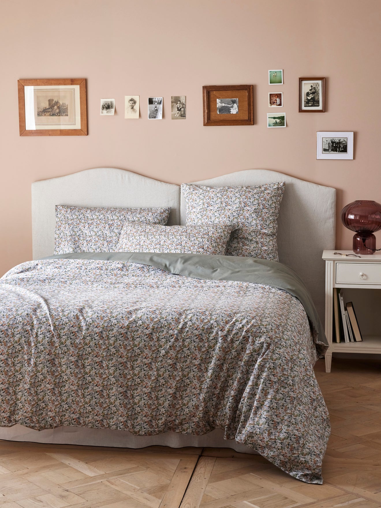 Housse de couette percale de coton et tissu Liberty "Shasta"