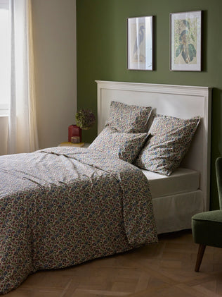 Housse de couette percale de coton "Bali vert"
