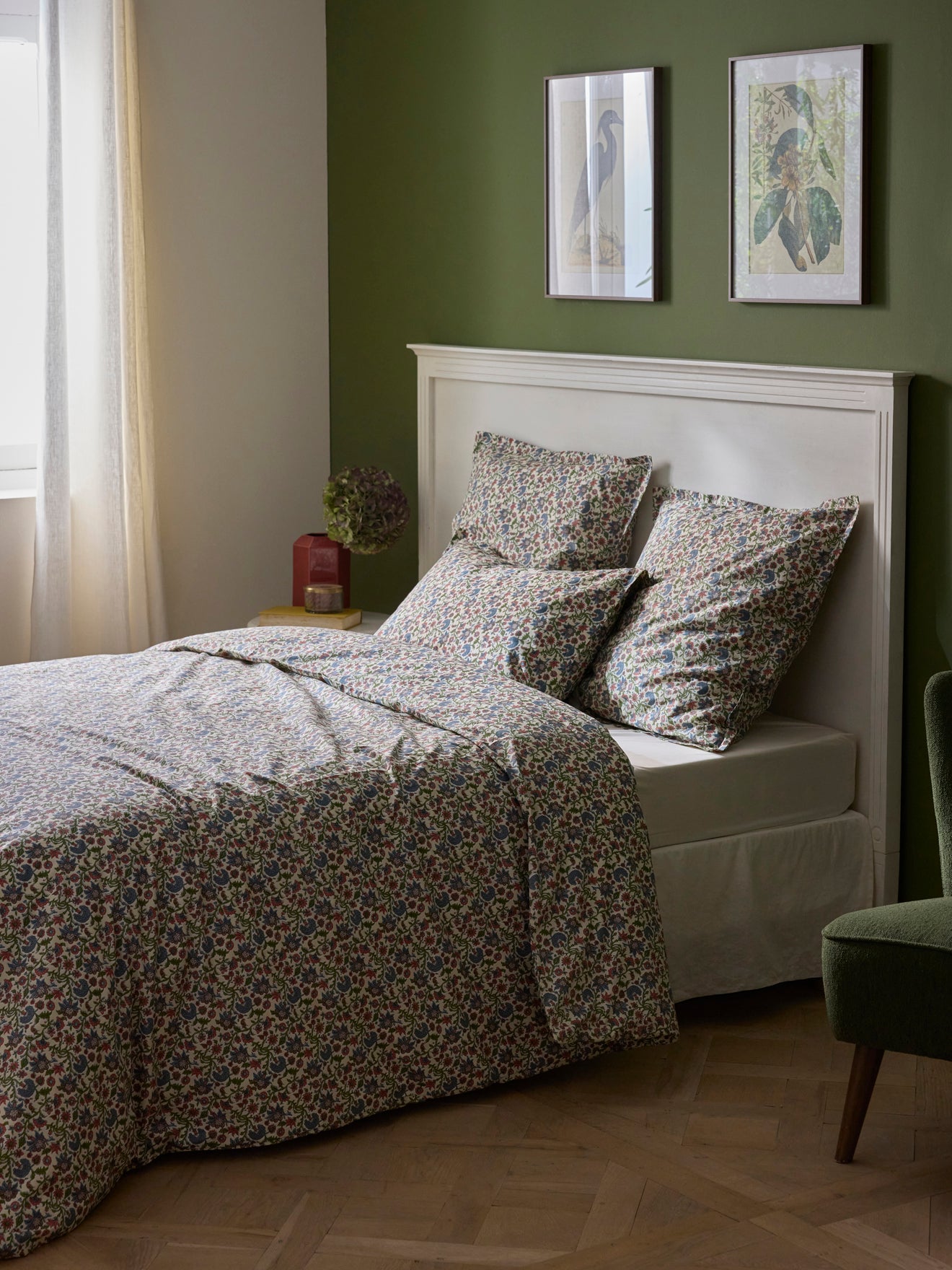 Housse de couette percale de coton "Bali vert"