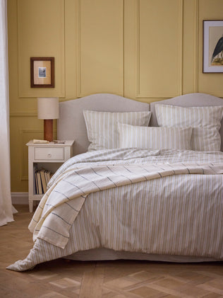 Housse de couette coton tramé aspect lin "Transat"