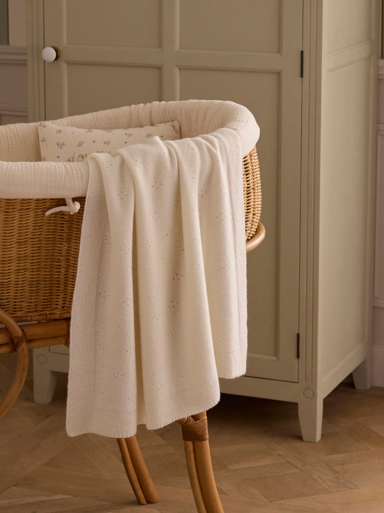Babyplaid in pointelle van lamswol