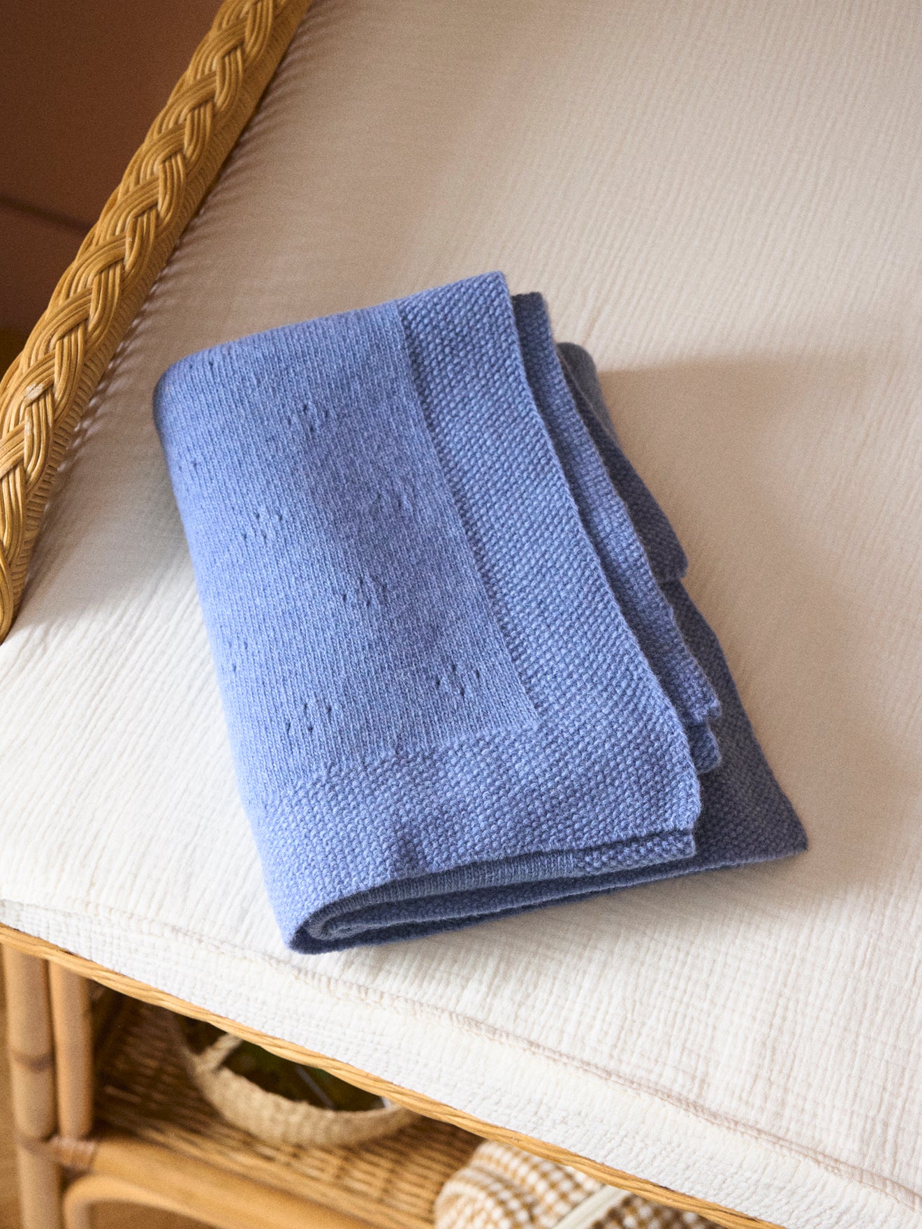 Babyplaid in pointelle van lamswol
