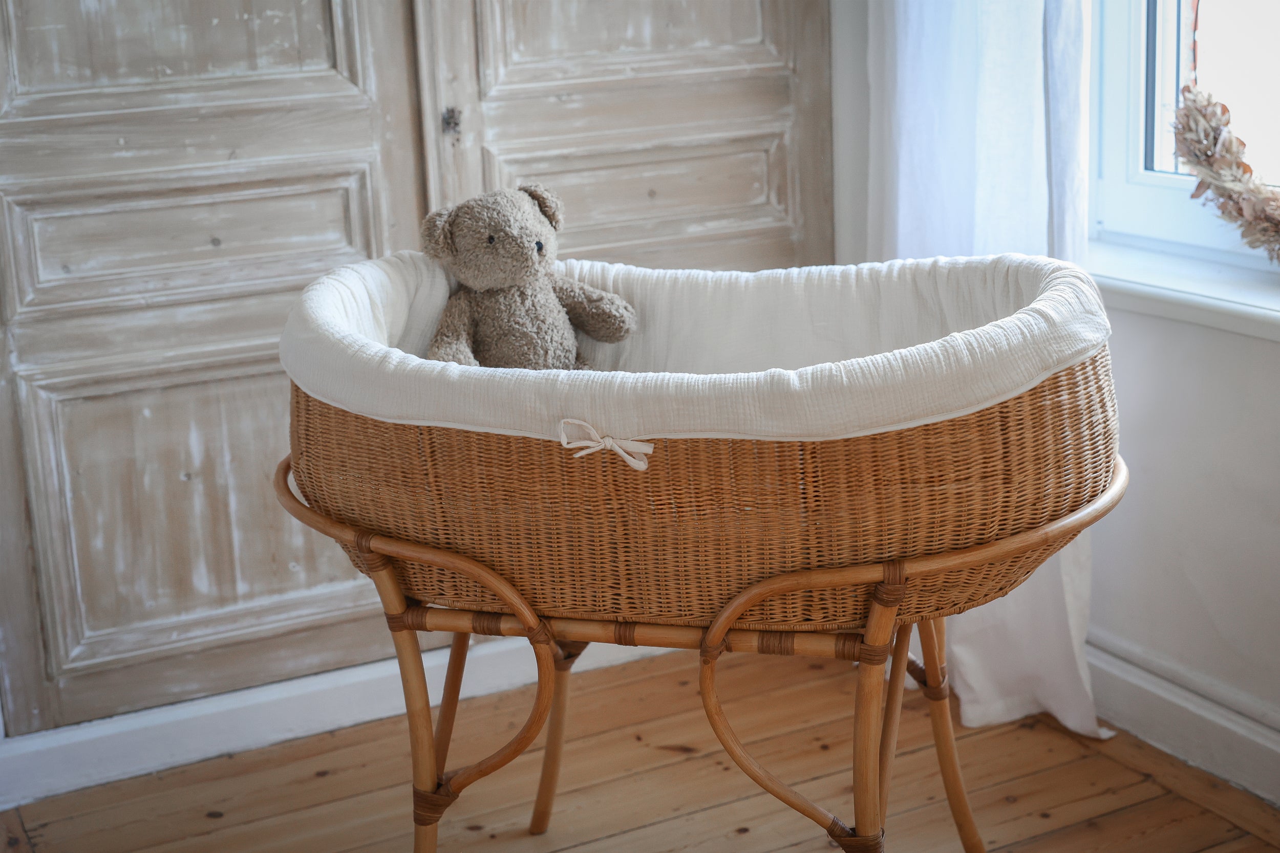 Tour de lit berceau gaze de coton biologique