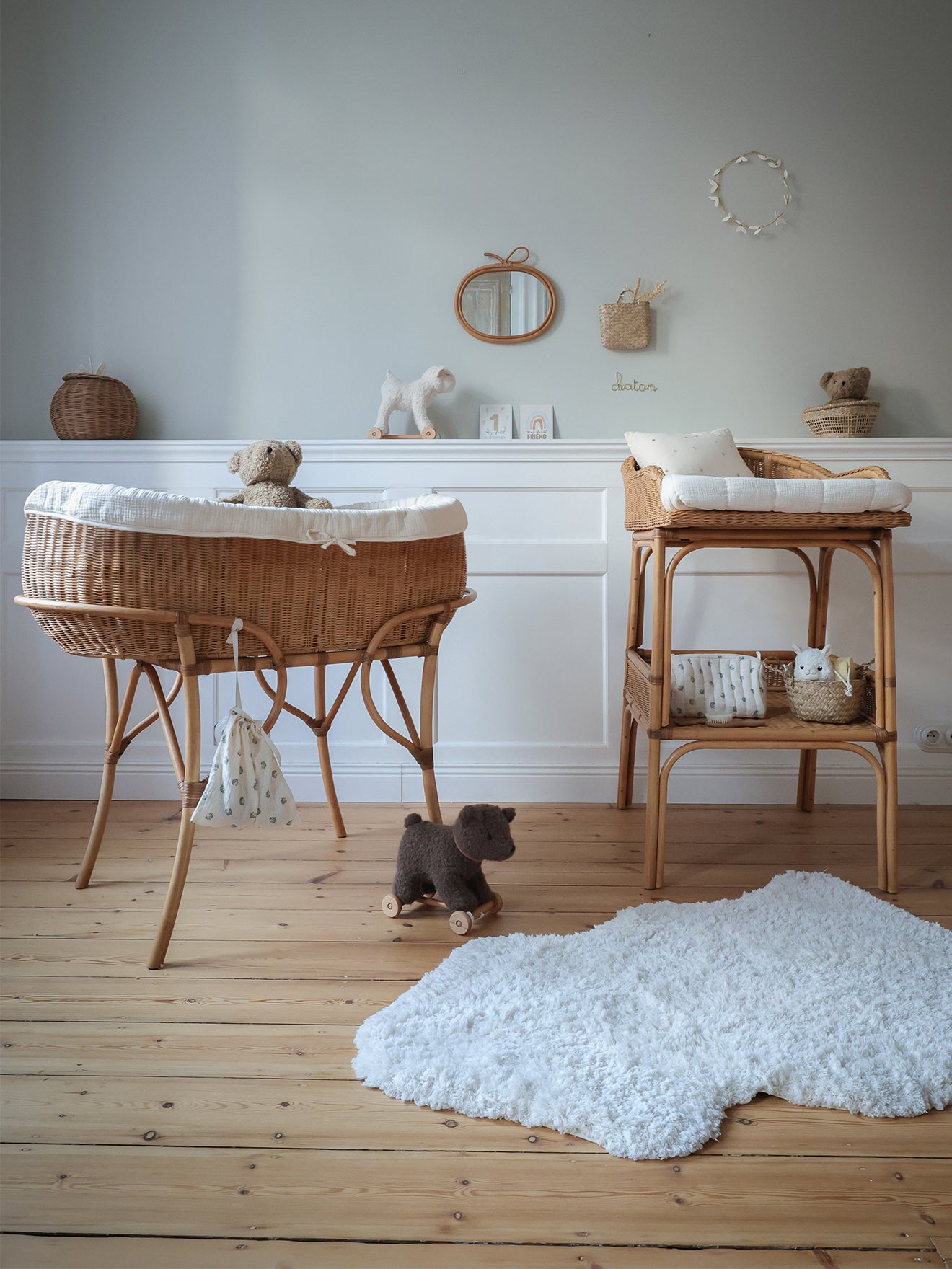 Tour de lit berceau gaze de coton biologique