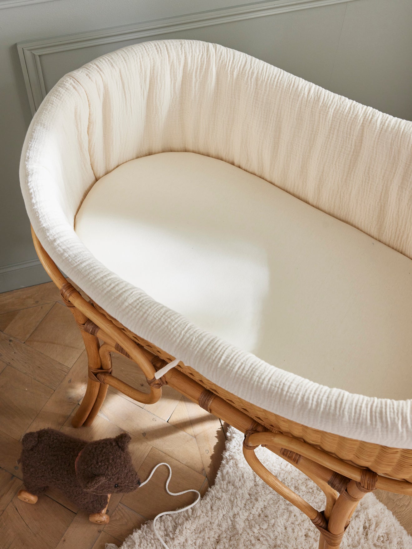 Hoeslaken in biokatoen voor Céleste wieg