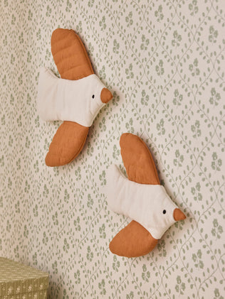 Déco murale Oiseau en tissu par lot de 2
