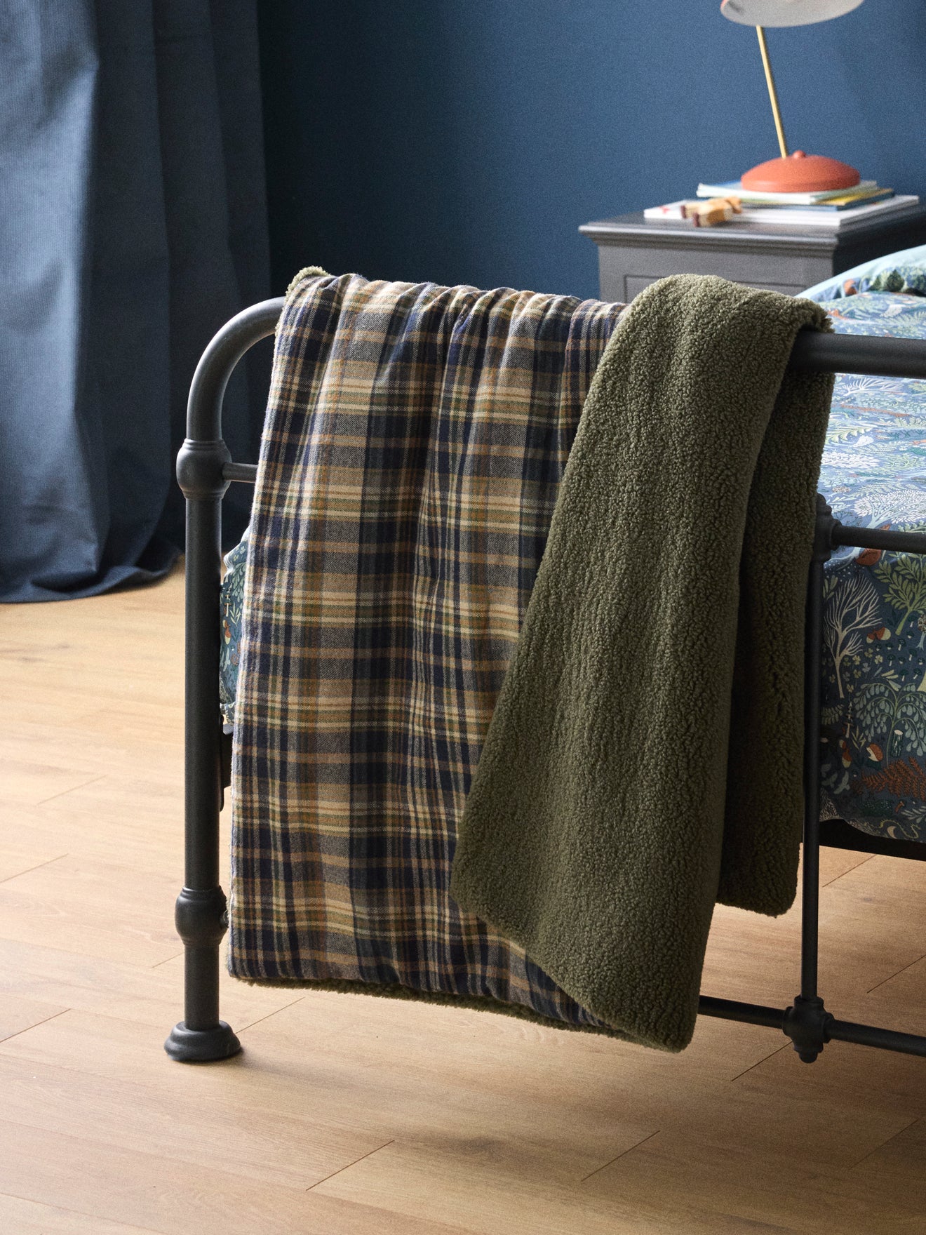Reversibele Sherpa en Tartan Plaid