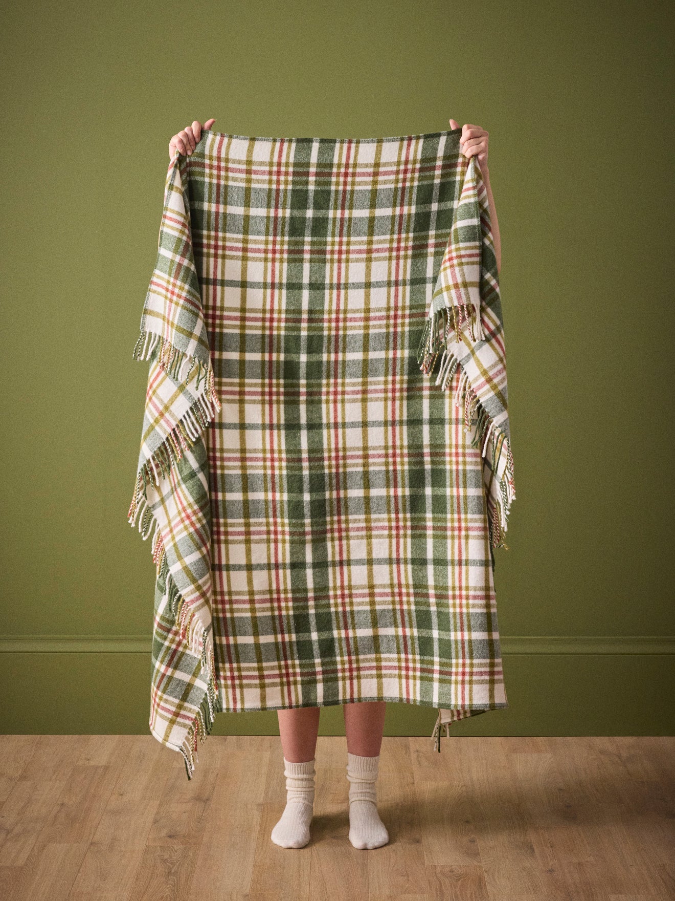Geruite plaid van voornamelijk wol