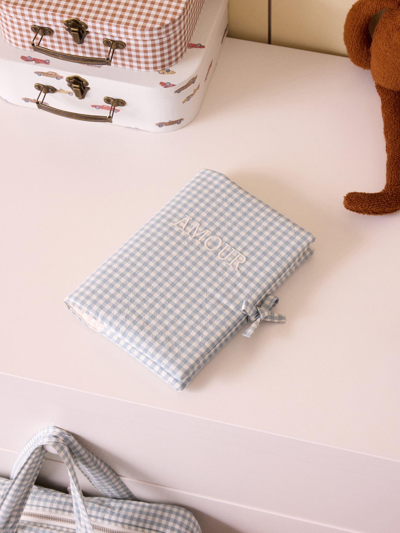 Housse pour carnet de santé en gaze vichy