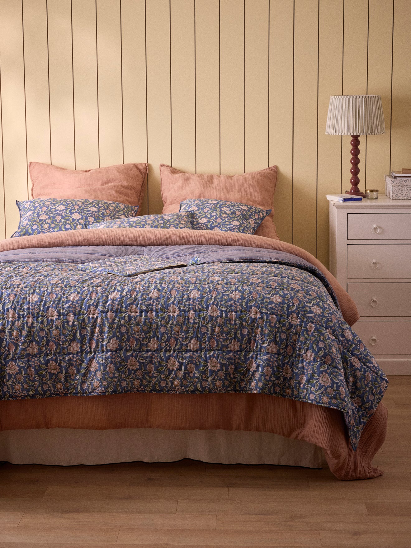 Katoenen gewatteerde sprei met Indiase Bella-print