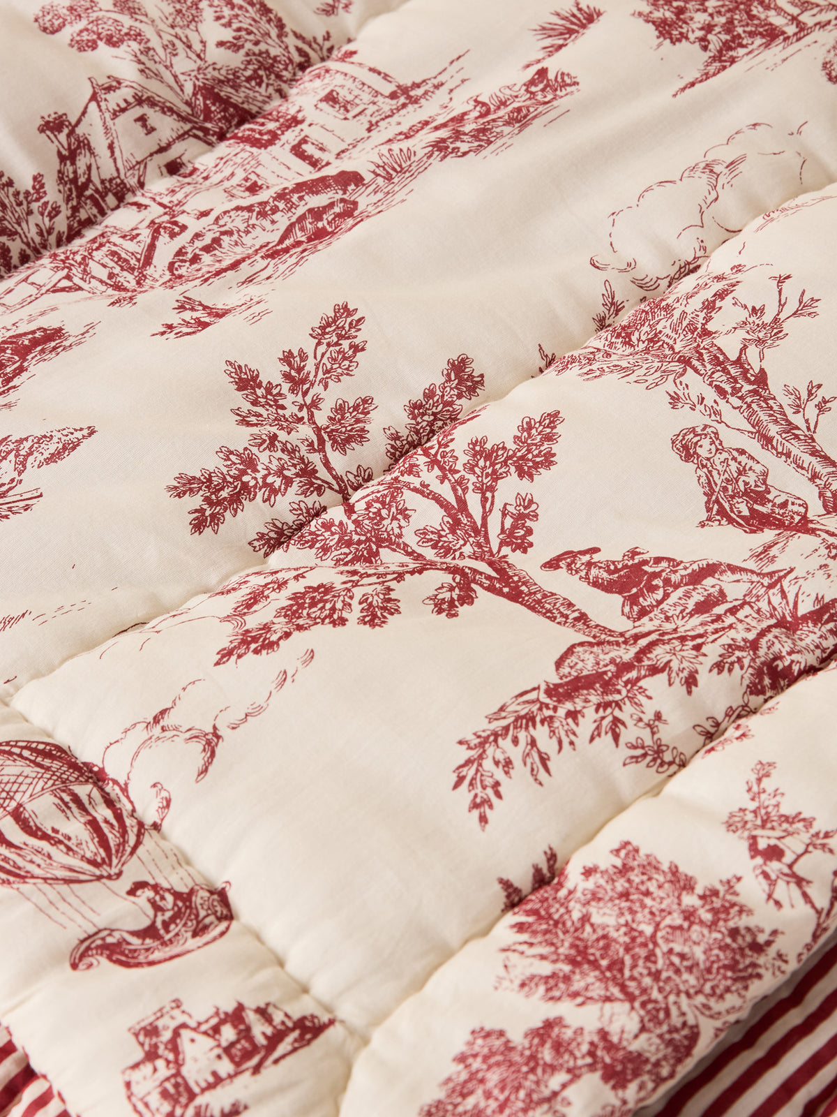 Boutis réversible esprit toile de Jouy