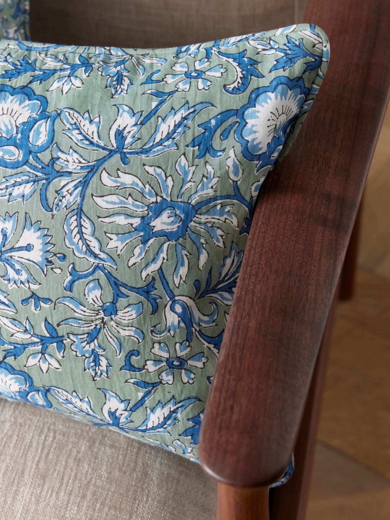 Housse de coussin tissu indien