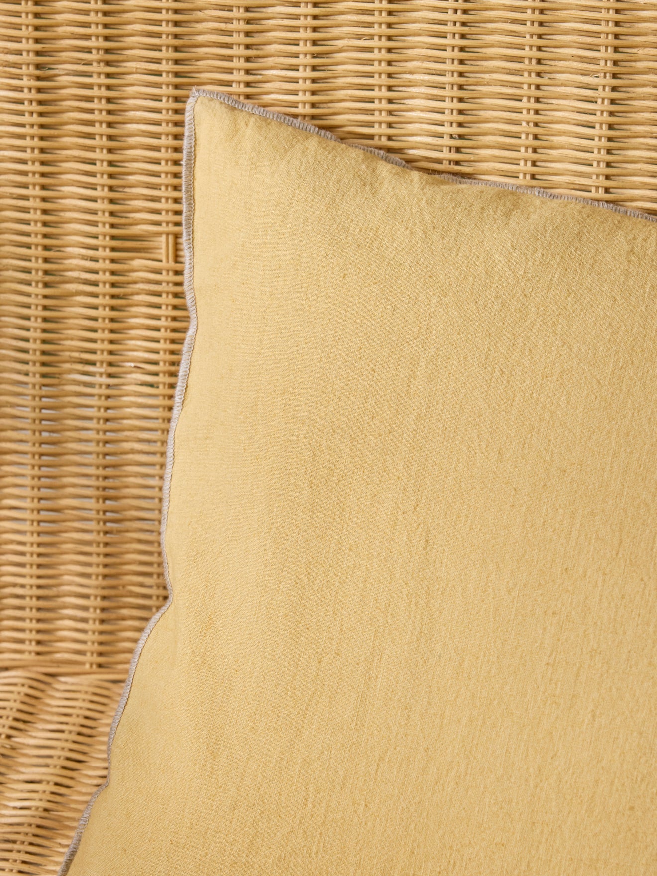 Housse de coussin unie en coton/lin