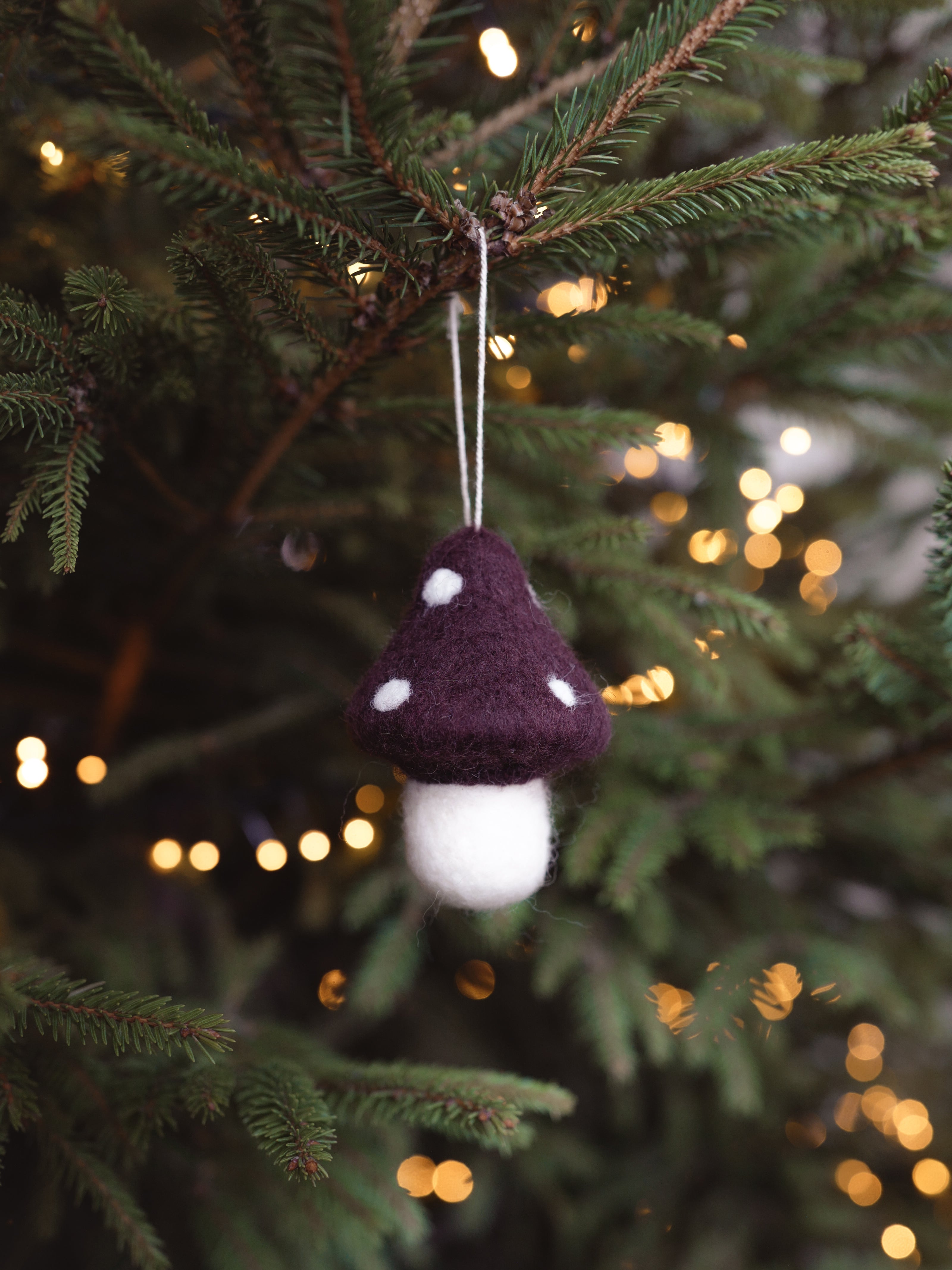 Decoratieve paddenstoel in vilt - set van 4