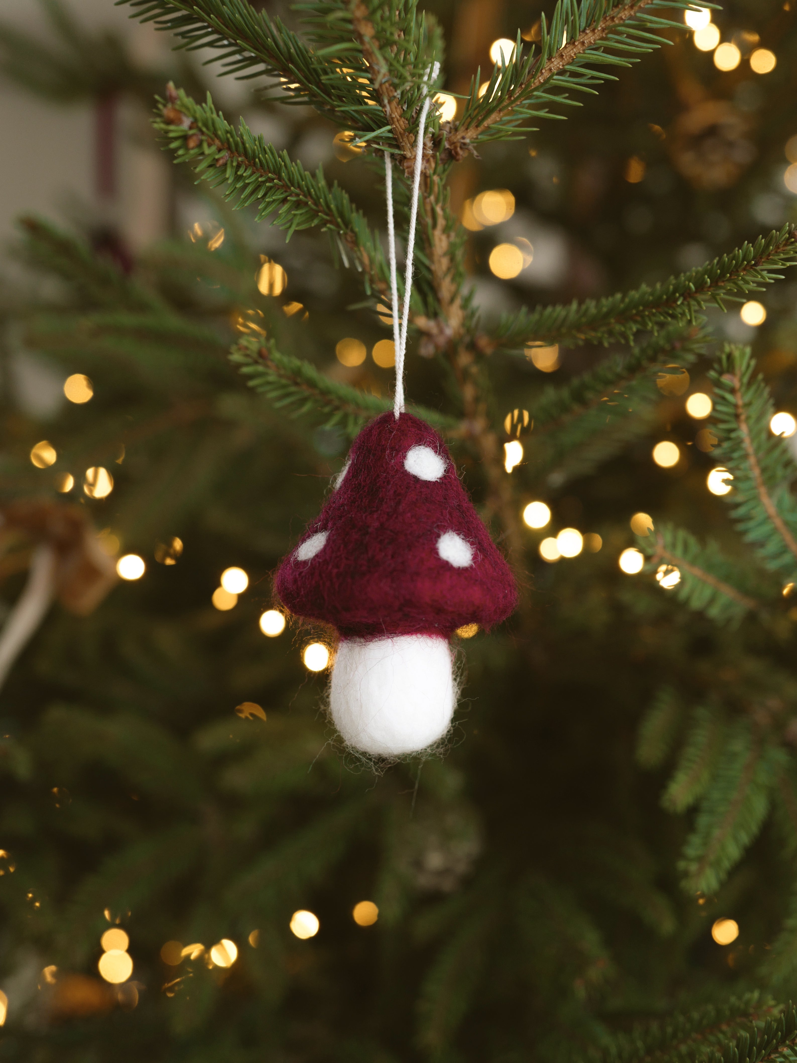 Decoratieve paddenstoel in vilt - set van 4