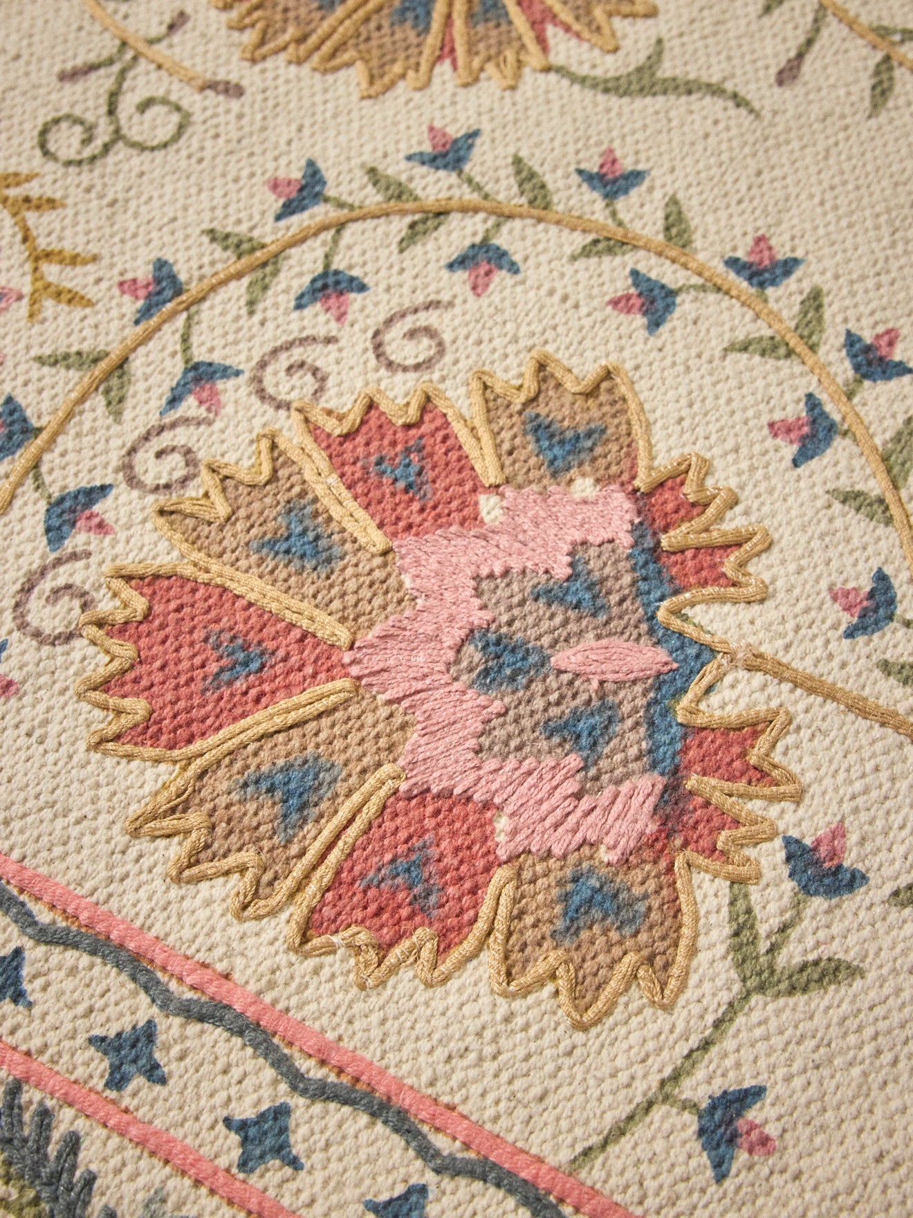 Tapis Flore en coton - Taille M
