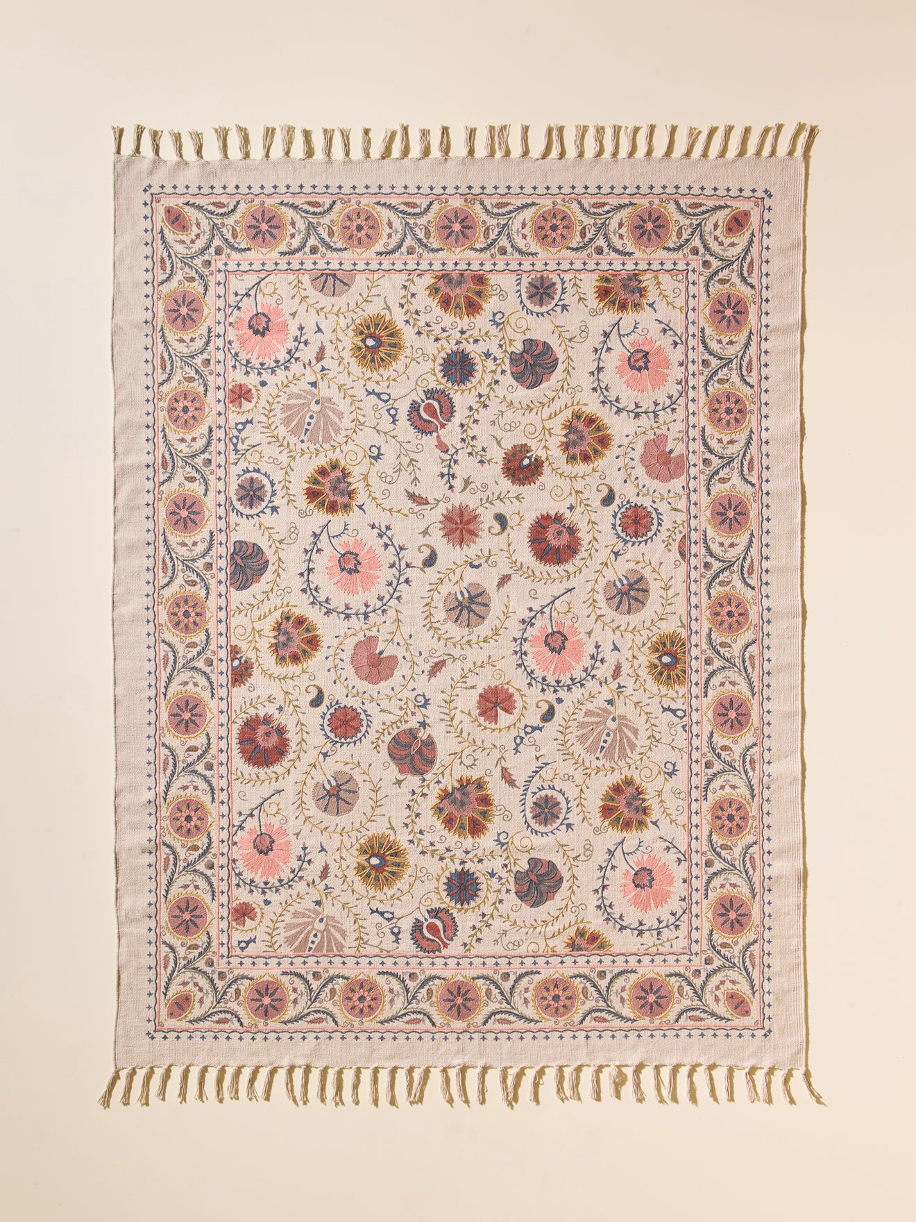 Tapis Flore en coton - Taille M