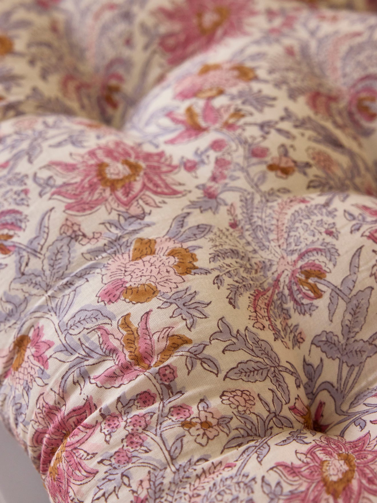 Matelas déco en tissu indien - Taille S - imprimé Indore