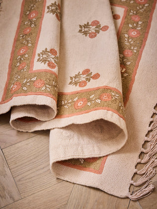Tapis Agathe en coton brodé - Petit modèle