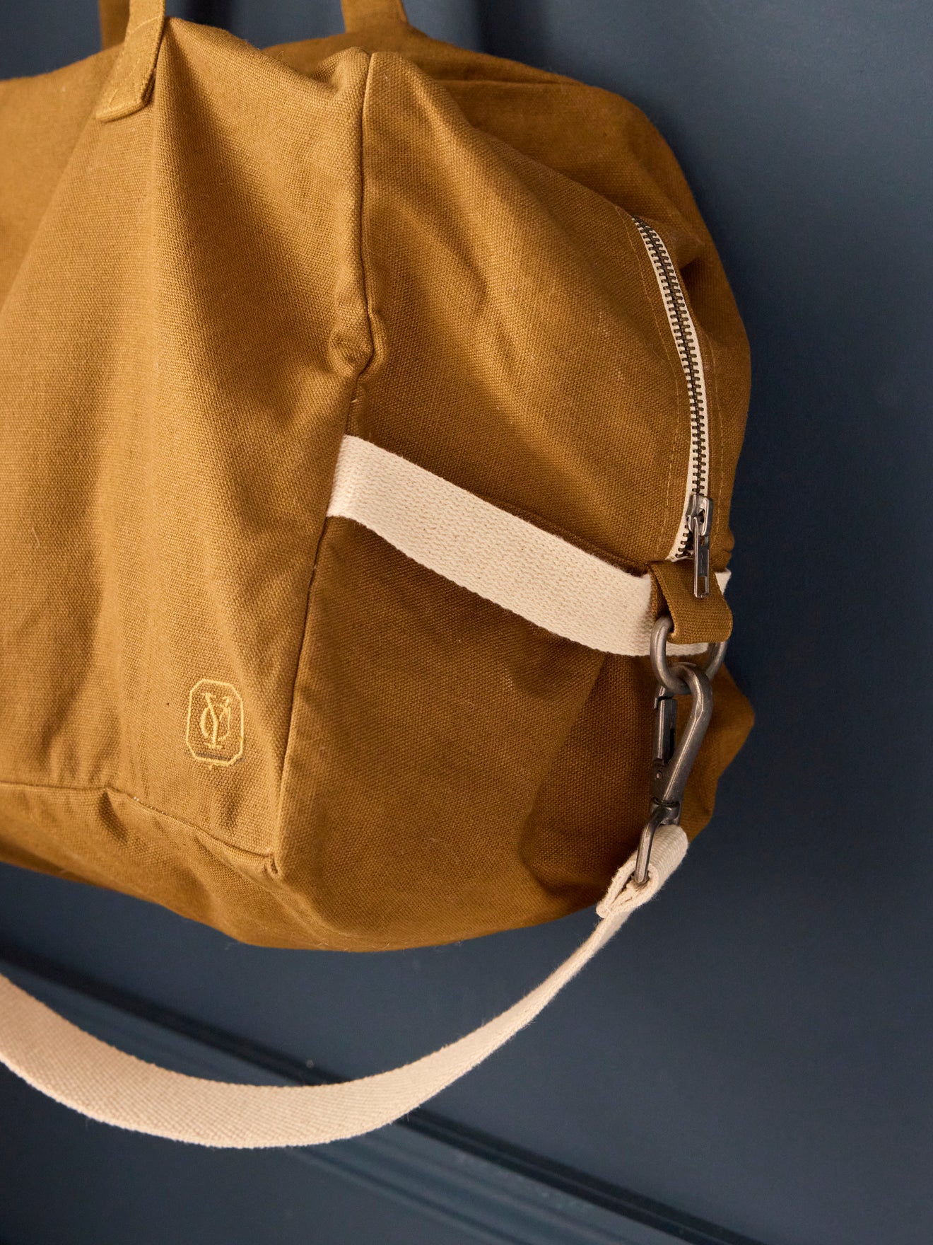 Weekendtas in effen canvas