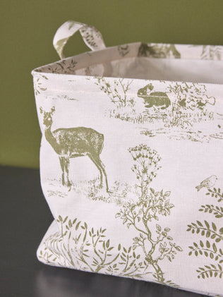 Bac de rangement rectangle esprit toile de Jouy
