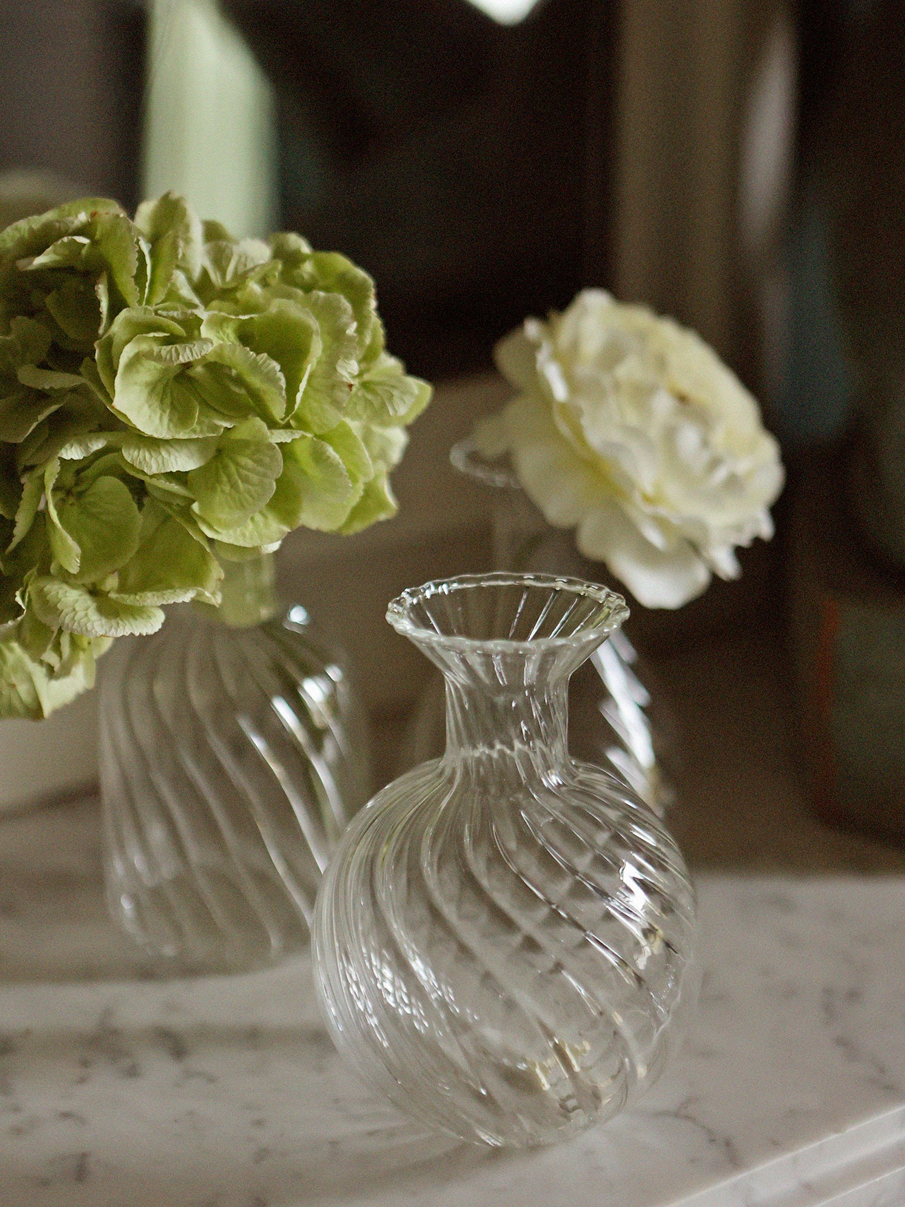 Vaasjes in glas, set van 3