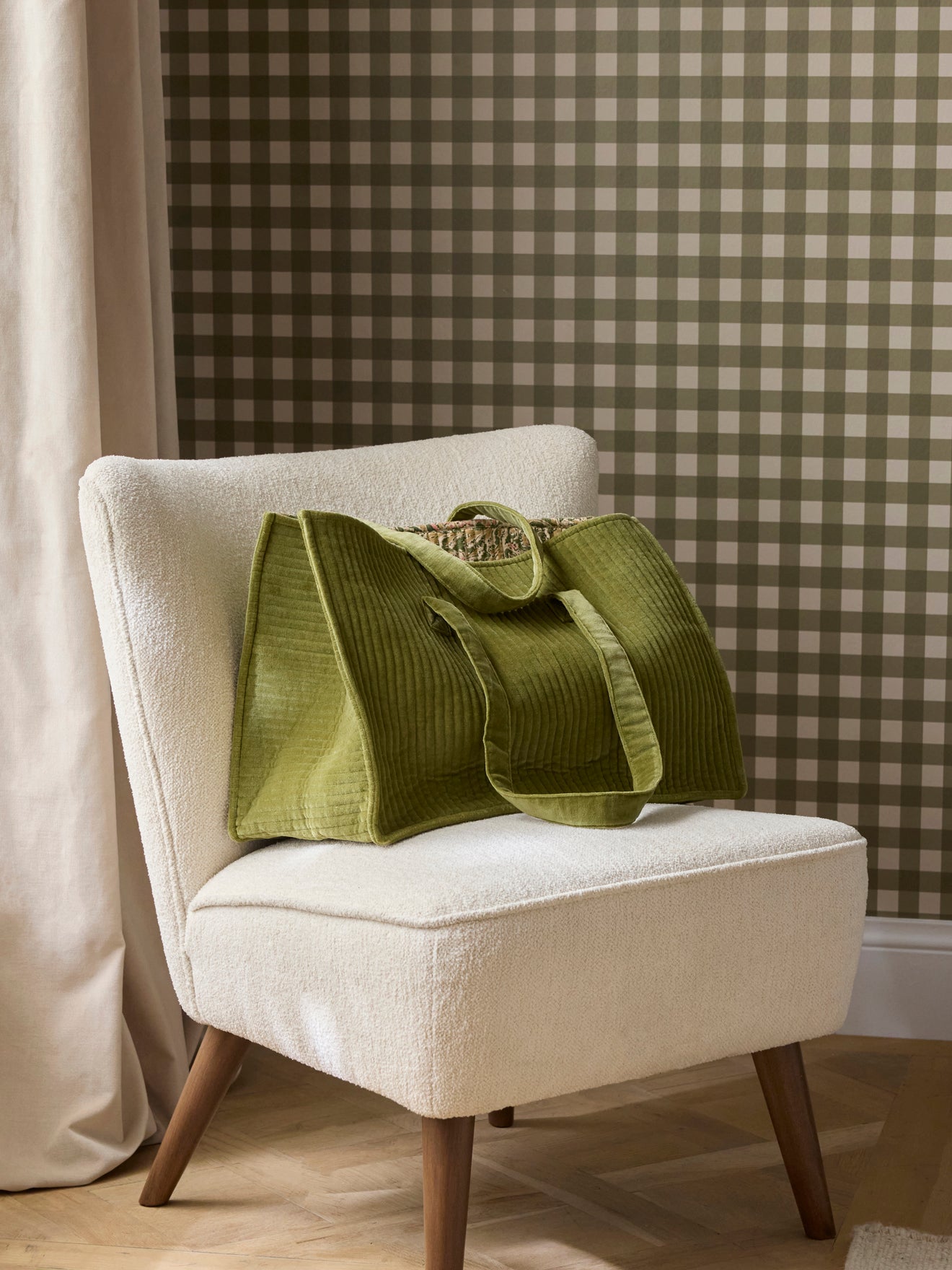 Sac cabas velours et tissu indien