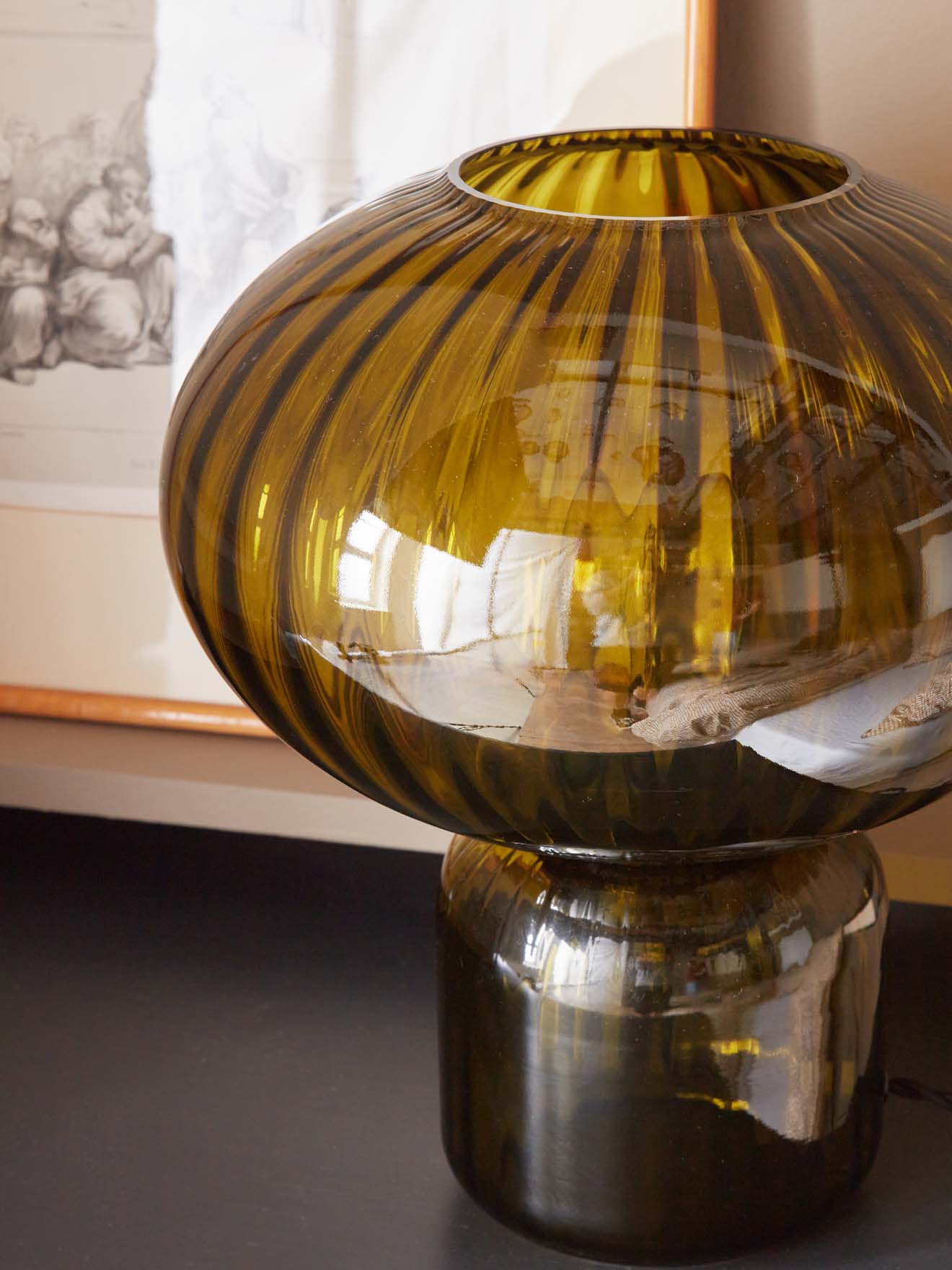 Lampe Martin en verre ciselé