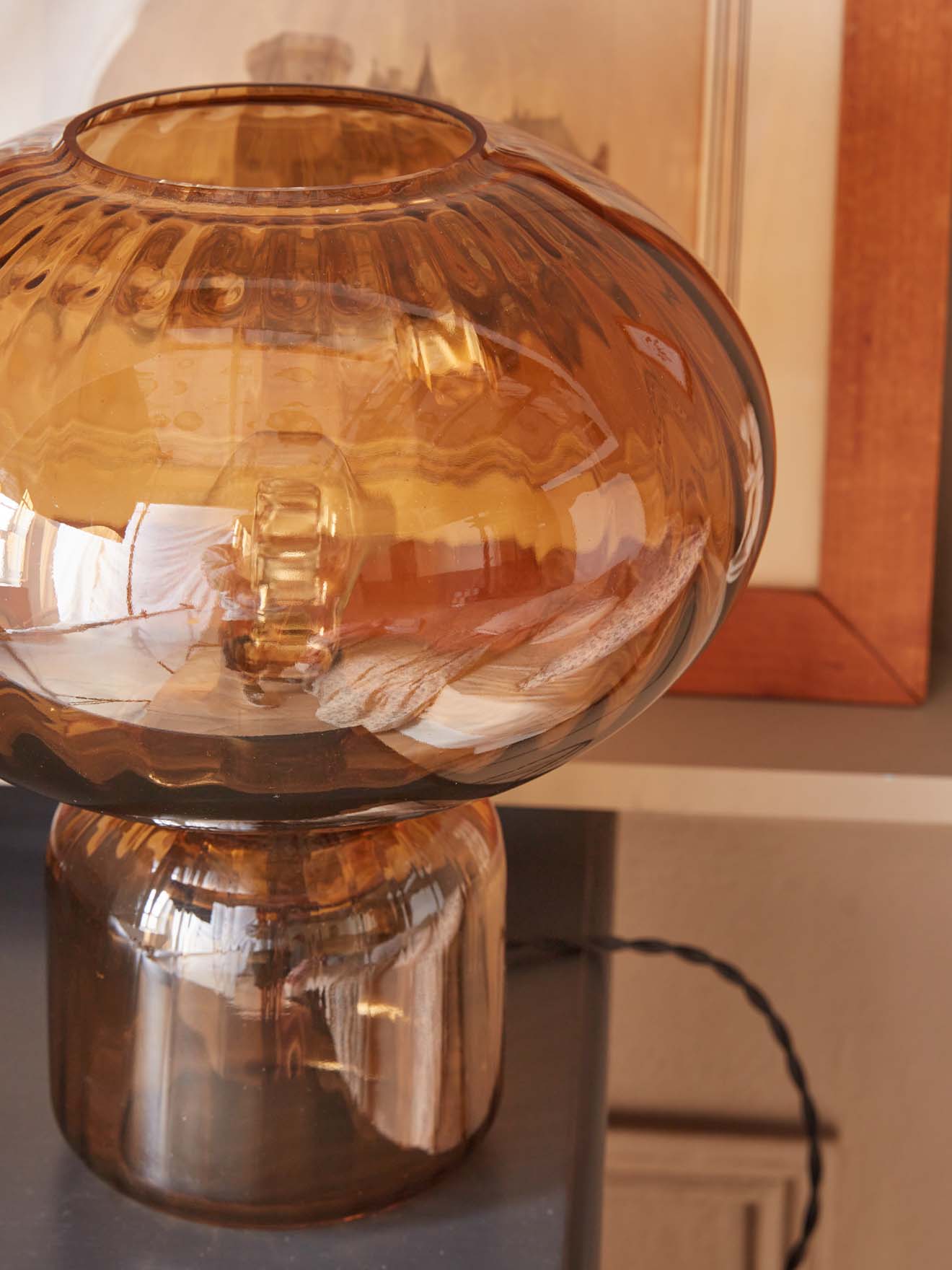 Lampe Martin en verre ciselé