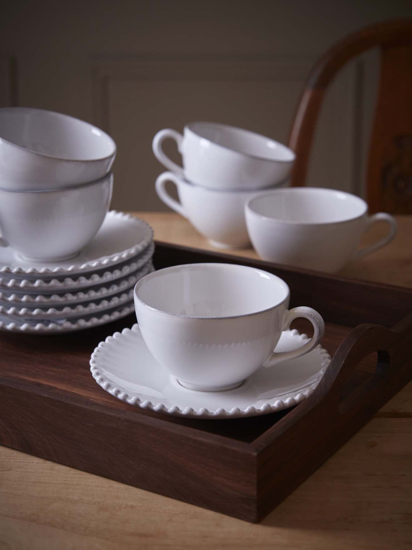 Tasse et sous-tasse "Perle" par lot de 6 - Collection Costa Nova