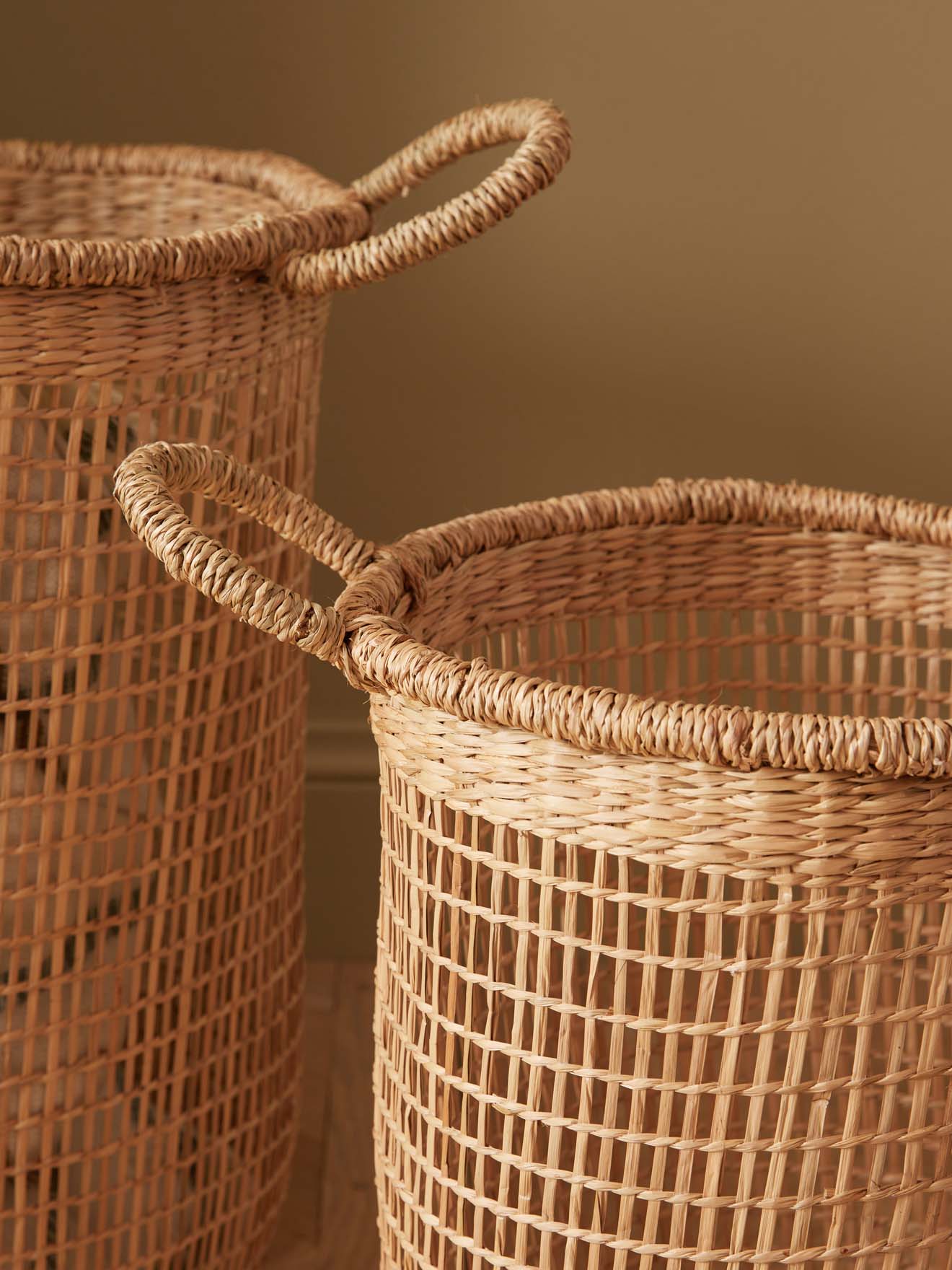 Panier en jonc de mer par lot de 2