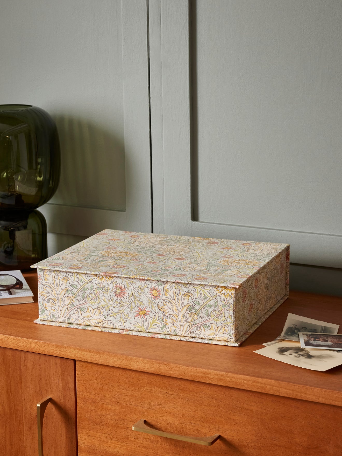 Boîte coffret en tissu Double Bough, dessin William Morris
