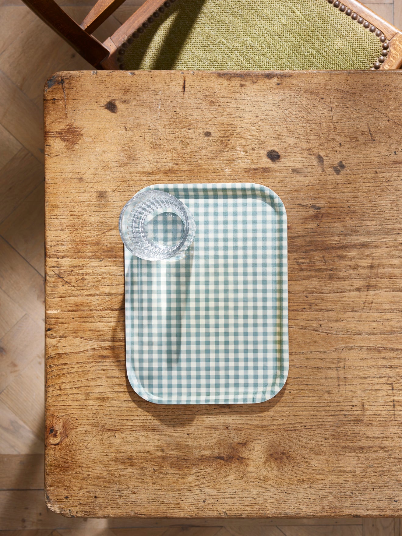 Plateau en bois "Vichy" - Petit modèle