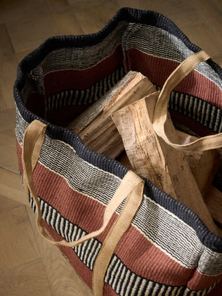 Gestreepte haardbloktas in jute