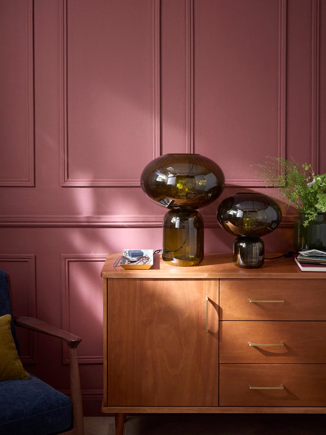 Extragrote lamp in geciseleerd glas "Martin"