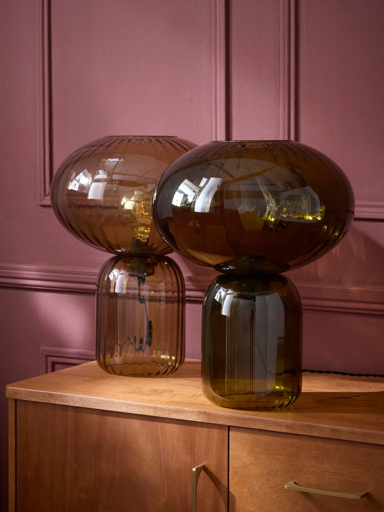 Extragrote lamp in geciseleerd glas "Martin"