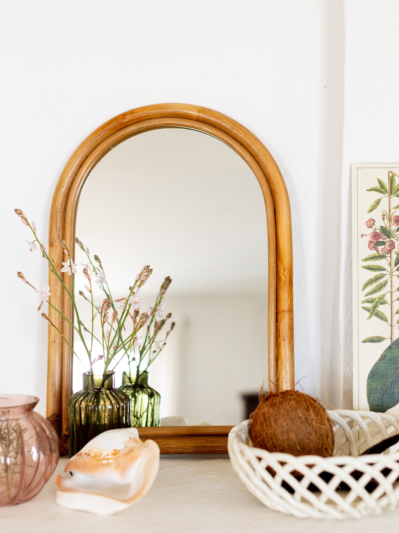 Miroir en rotin Céleste