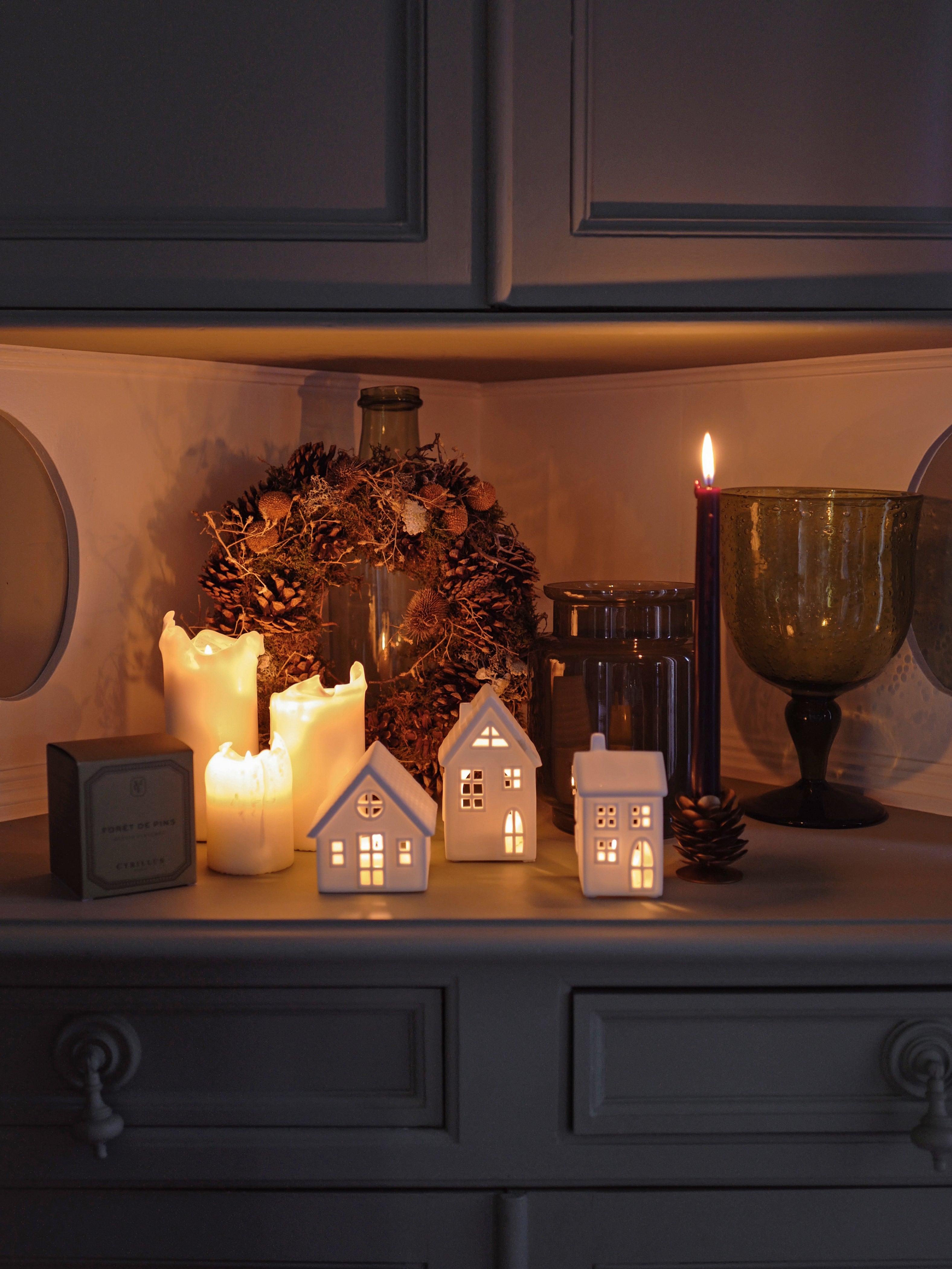 Theelichthouders in keramiek, set van 3