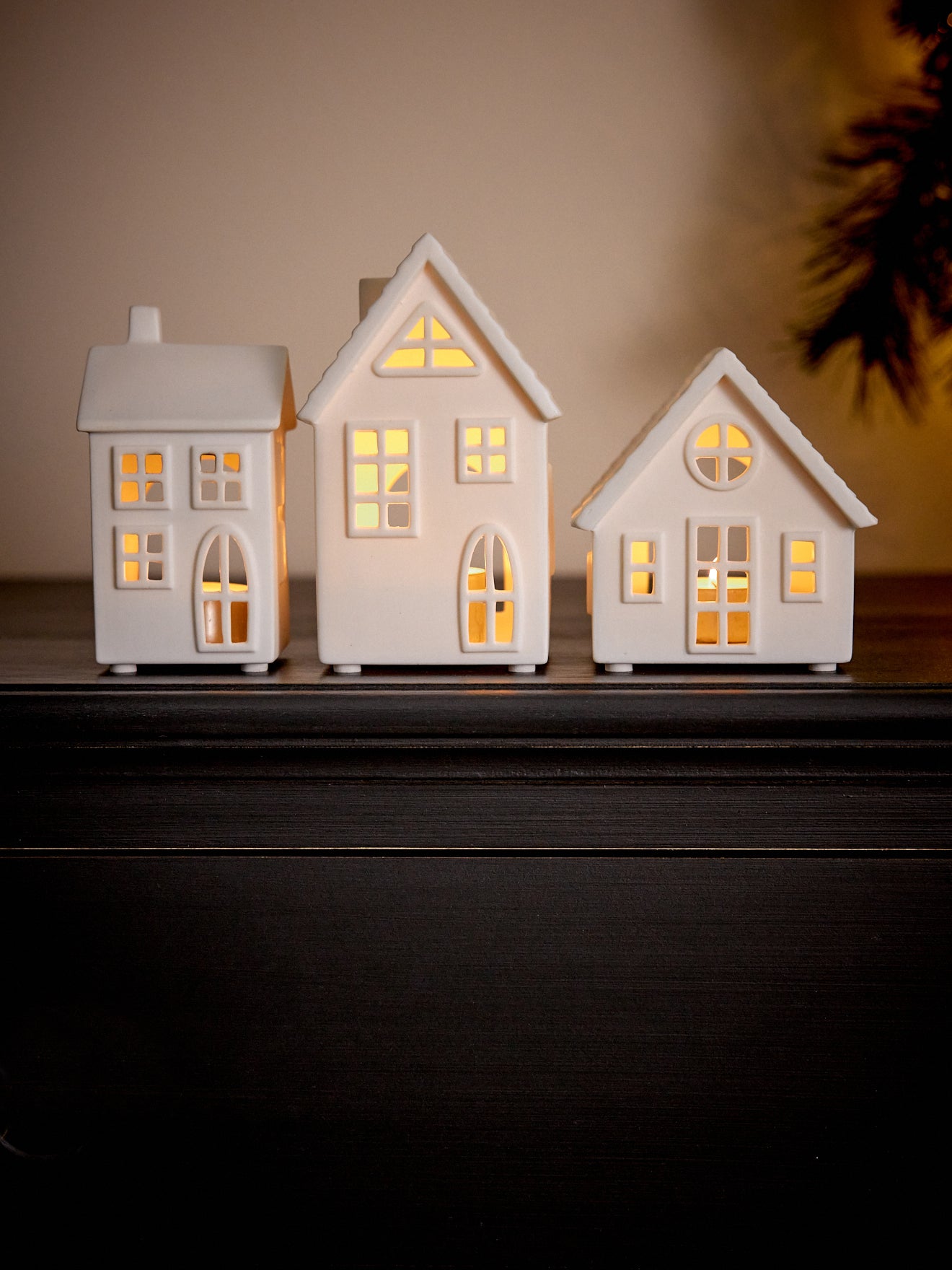 Theelichthouders in keramiek, set van 3