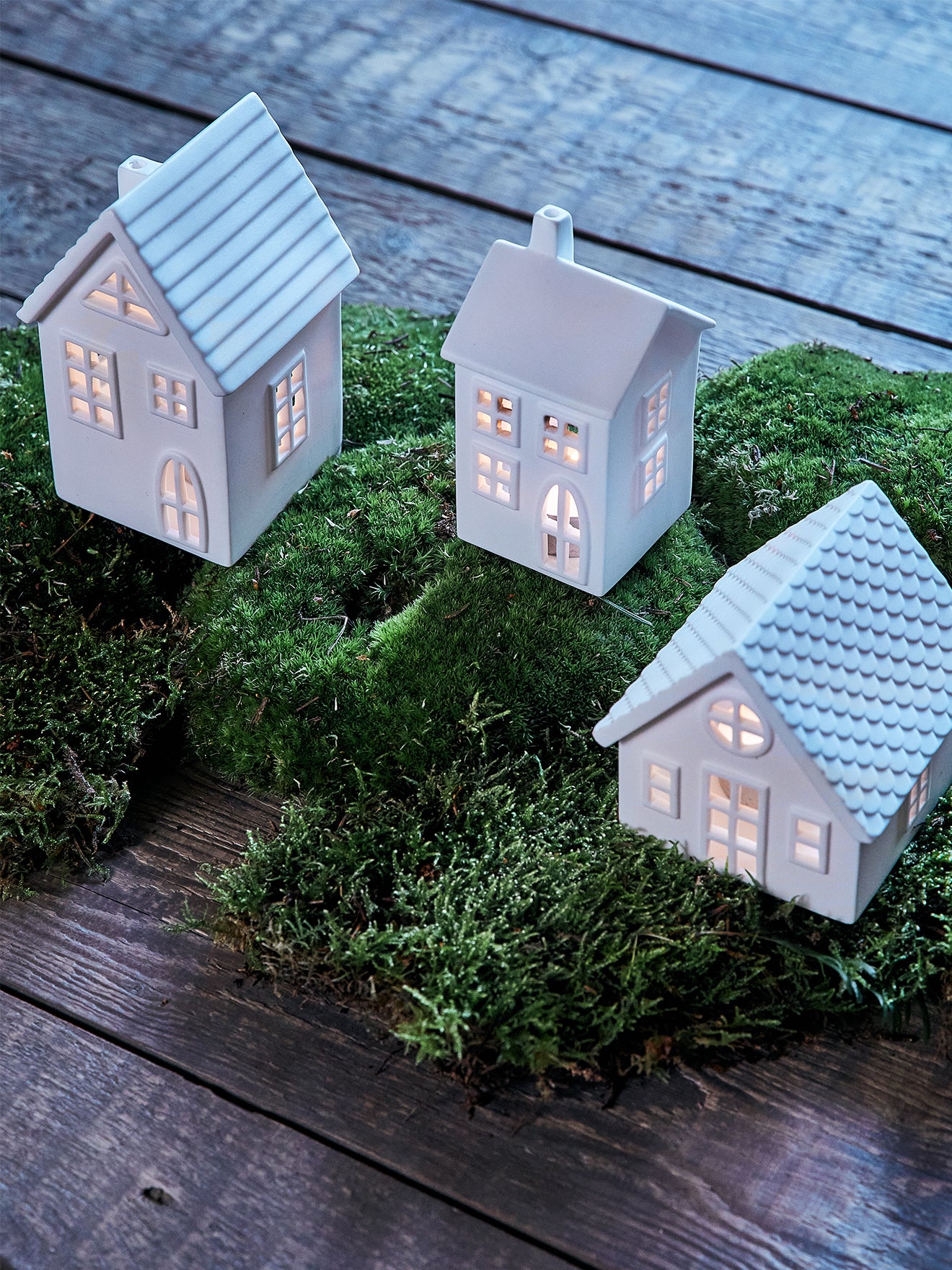 Theelichthouders in keramiek, set van 3