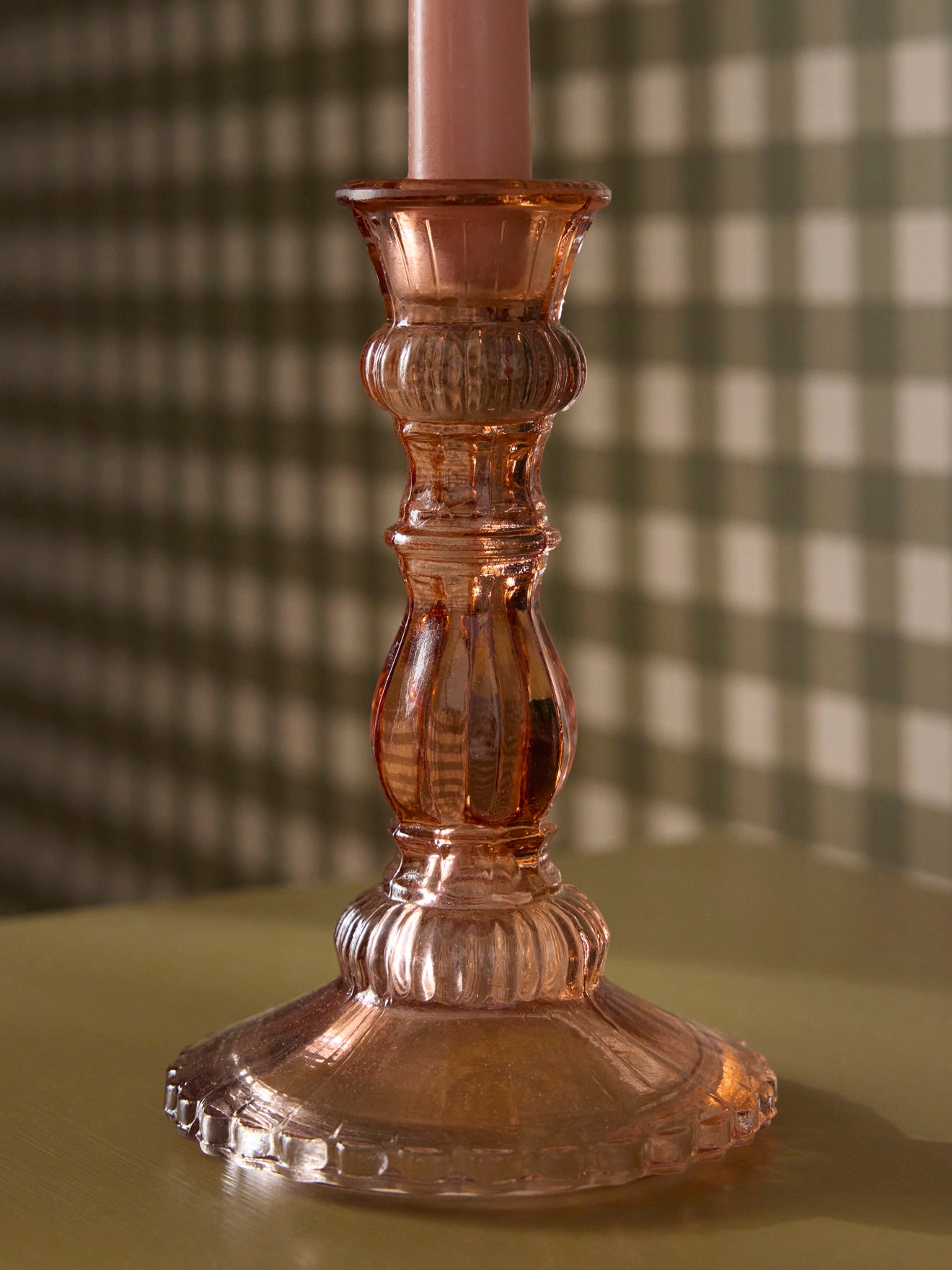 Kaarsenhouder in glas "Lou"