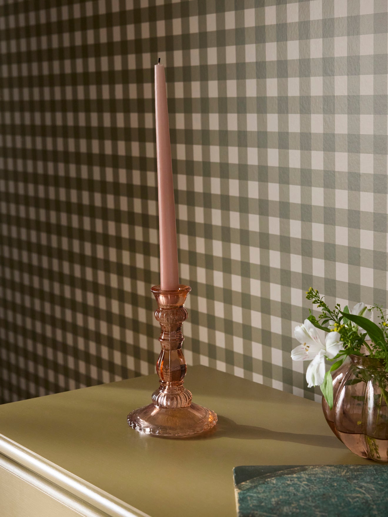 Kaarsenhouder in glas "Lou"