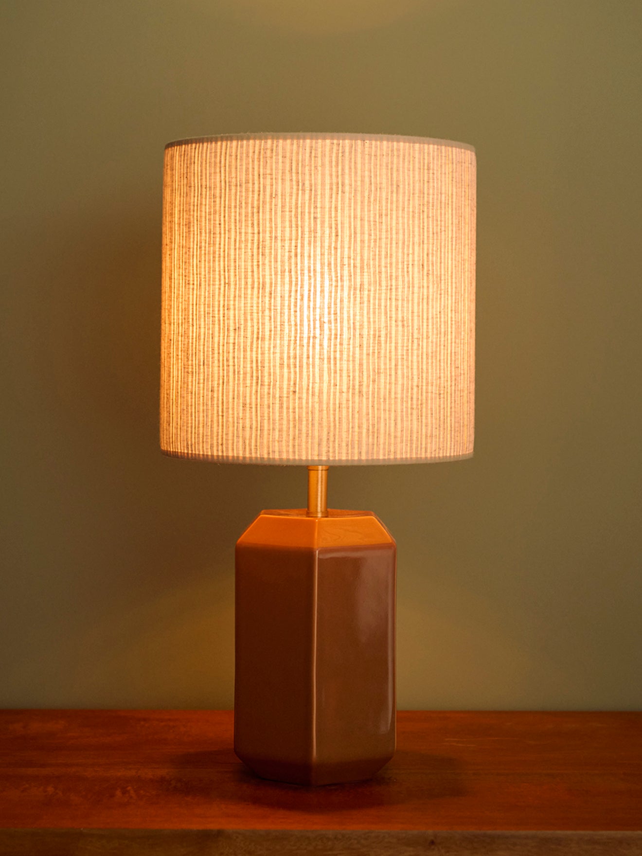 Linnen lampenkap met plooitjes - klein model